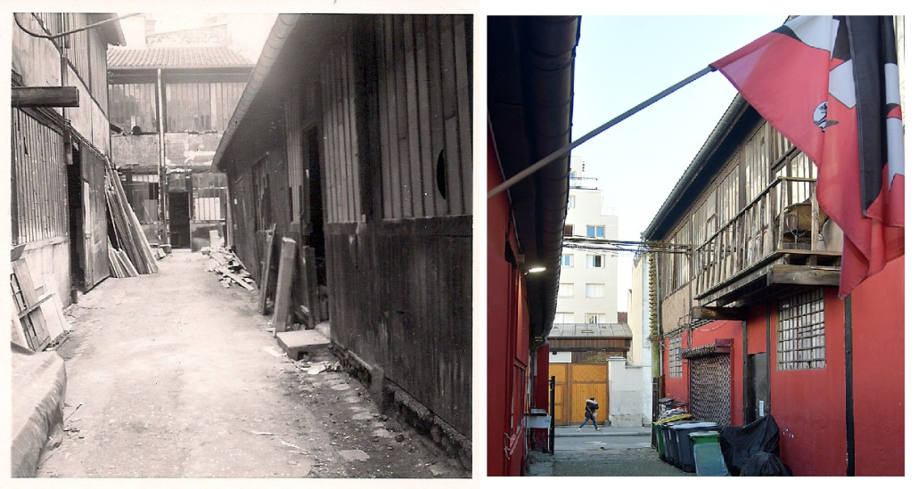 Deux photographies du 33 rue des vignoles, en 1970 et en 2025